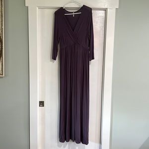 Long Purple Maternity Dress
